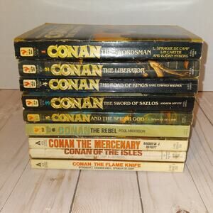 Lot of 9 Vintage Conan Sci-fi Fantasy Paperbacks Robert E. Howard